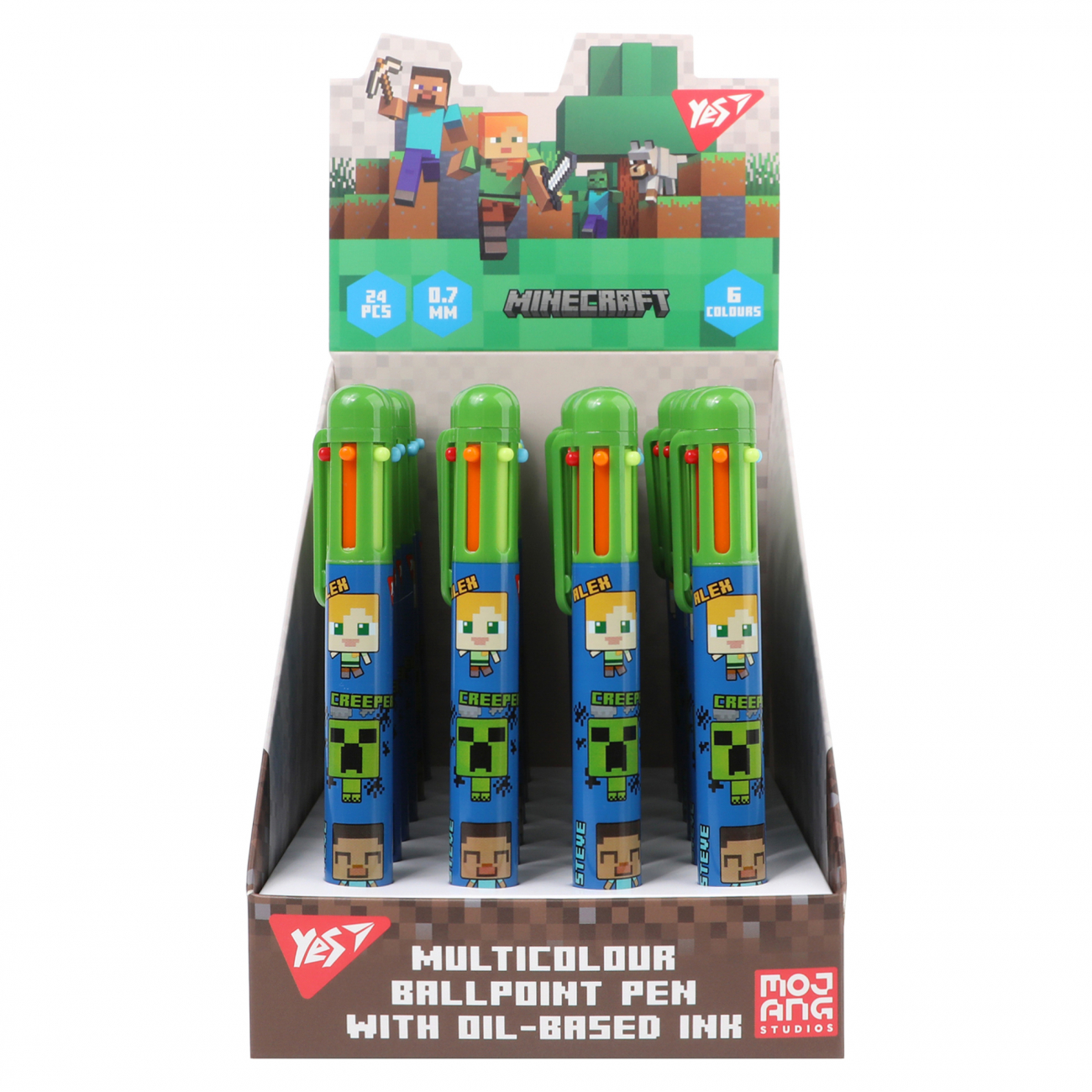 Ручка кулькова автоматична "Minecraft" 0,7 мм, 6 кол., 412244 Yes 1
