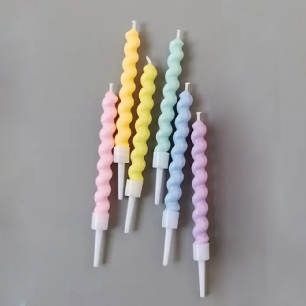 Свічка спіраль кольорова 6 шт 7,5 см, IDEA8-P38 2