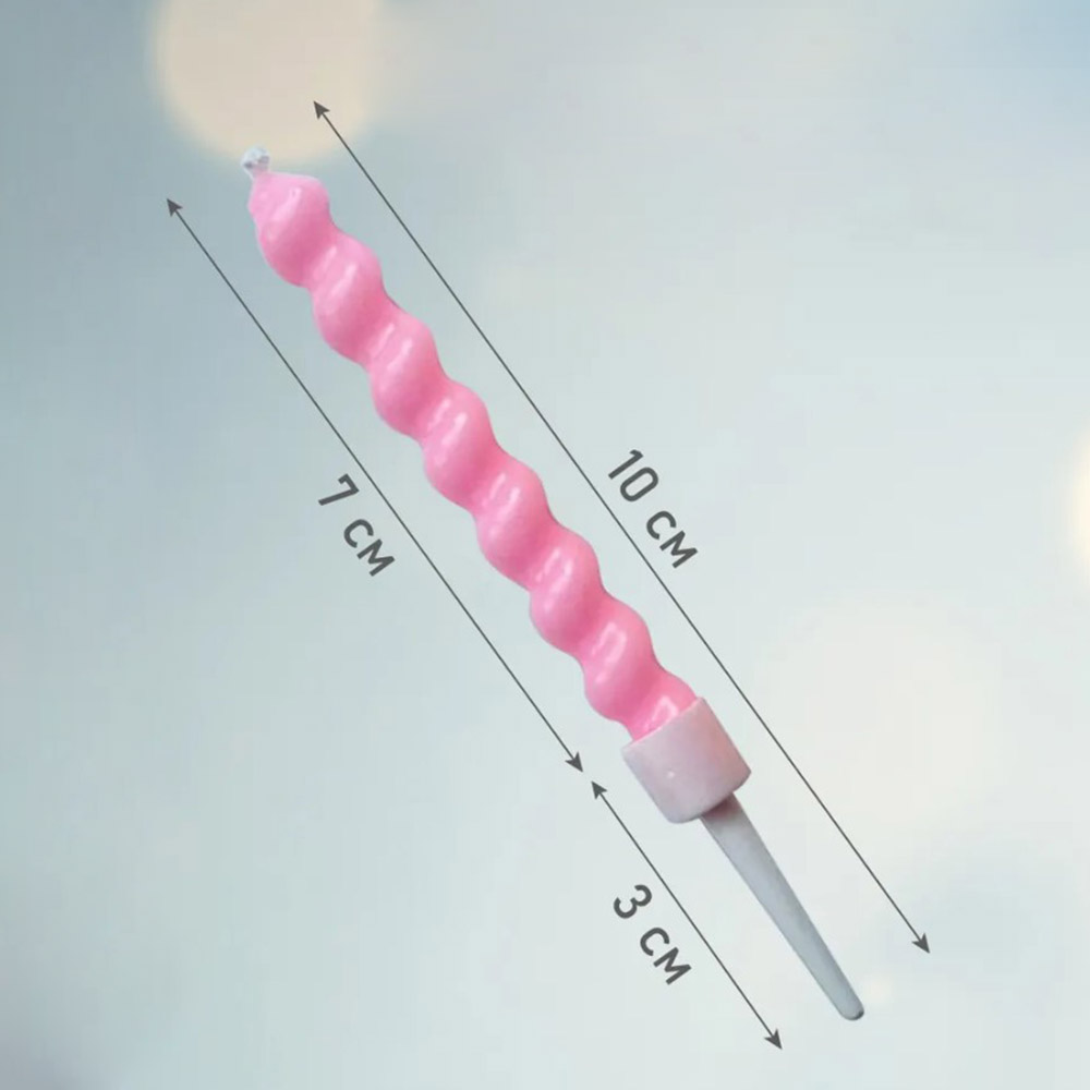 Свічка спіраль кольорова 6 шт 7,5 см, IDEA8-P38 3