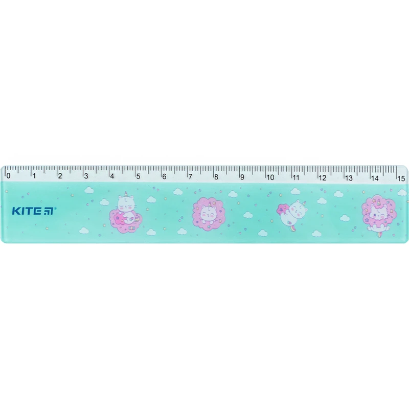 Лінійка пластикова, 15 см Rainbow Catcorn, K24-090-2