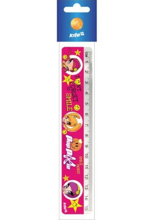 Линейка пластиковая Pop Pixie, 15 см, PP15-090K 1