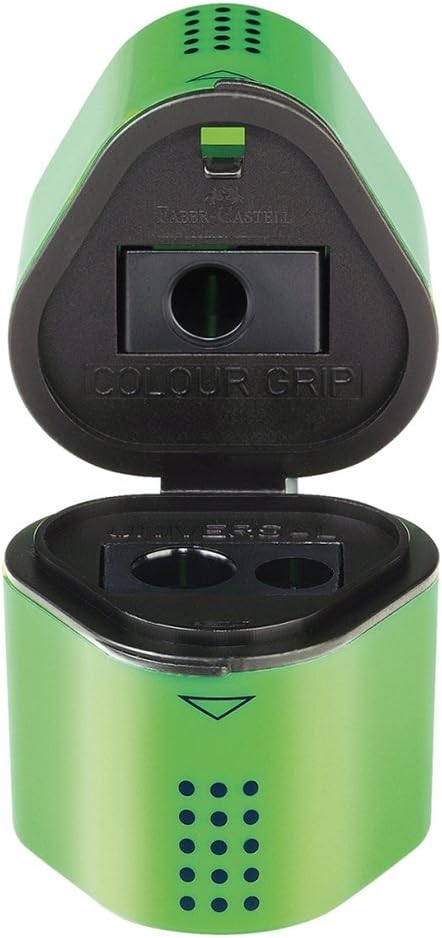 Точилка GRIP2001 3 отверстия+2 контейнера, светло-зелёная, 183801 Faber-Castell 1