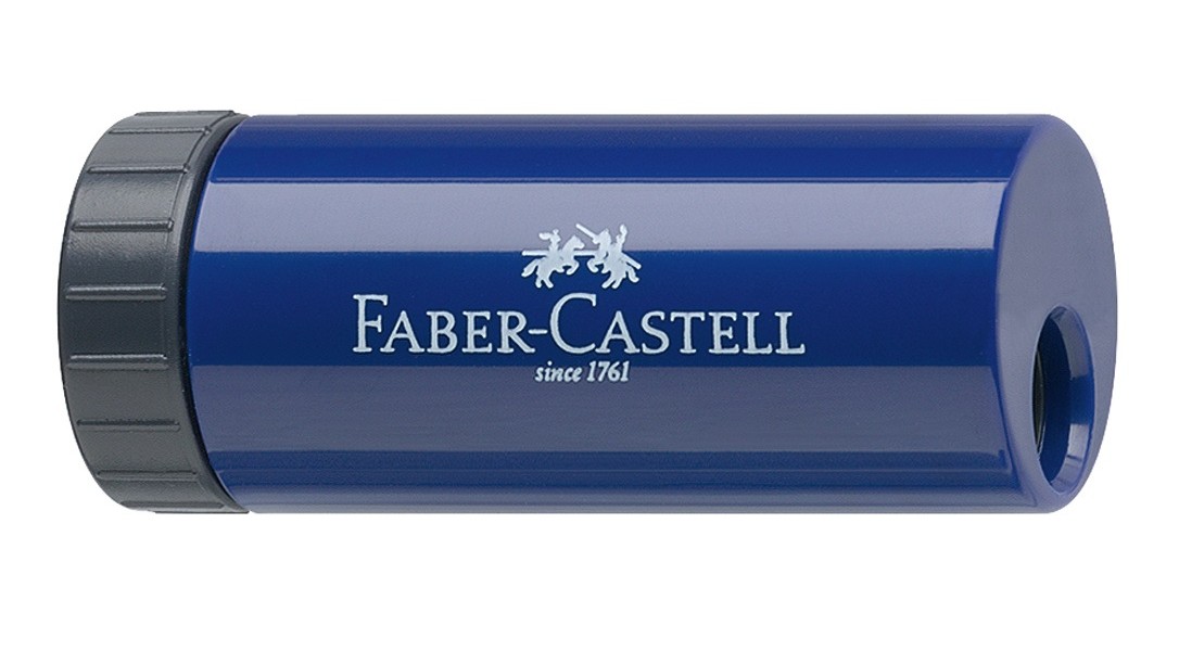Точилка с контейнером синяя/красная/чёрная, 183301 Faber-Castell