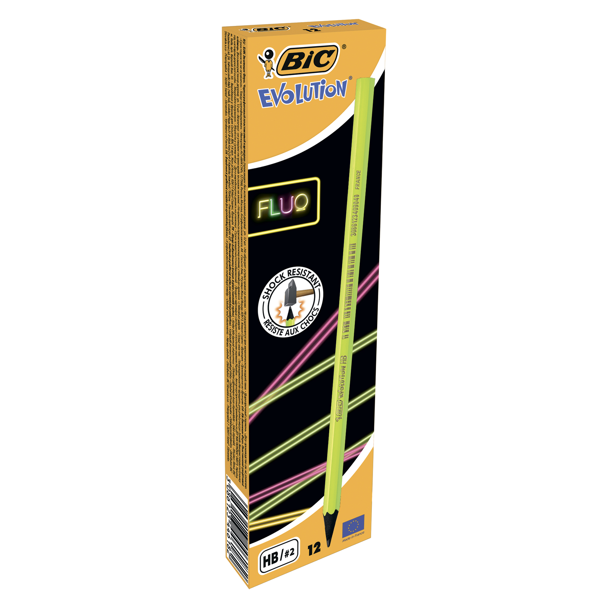 Олівець НВ, з гумкою, Evolution Fluo, bc942882 BIC *** 1