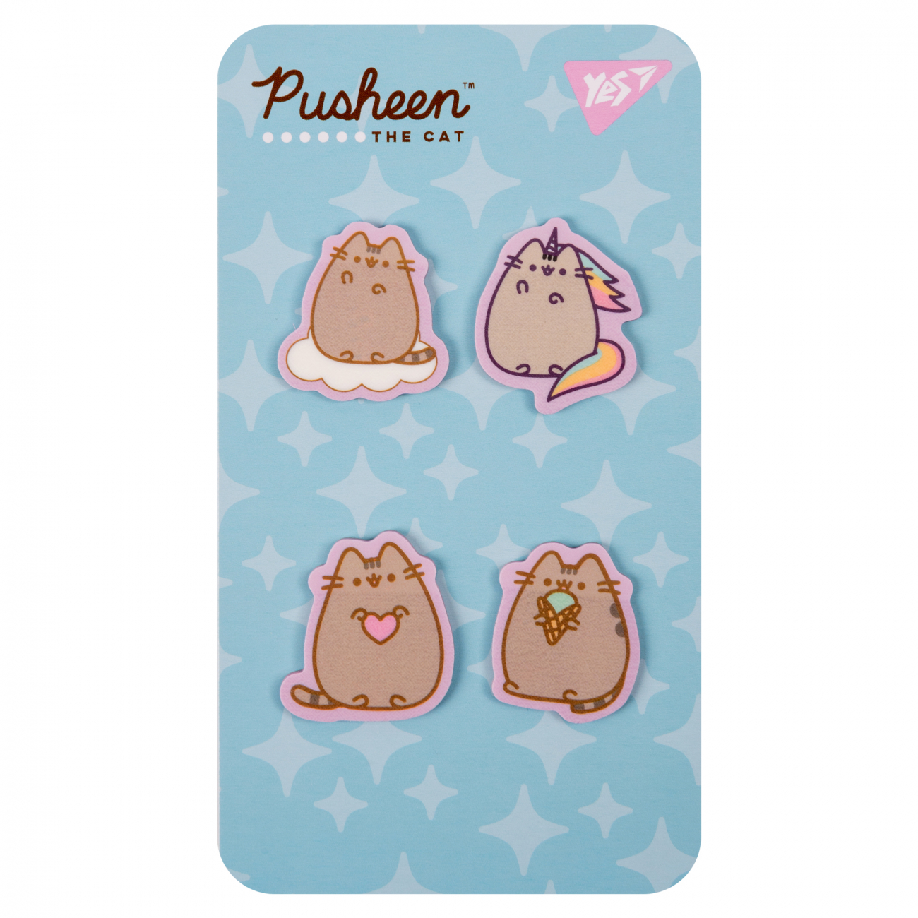 Закладки-стикеры "Pusheen" пластик, 80 шт (4*20), 170419 Yes 2