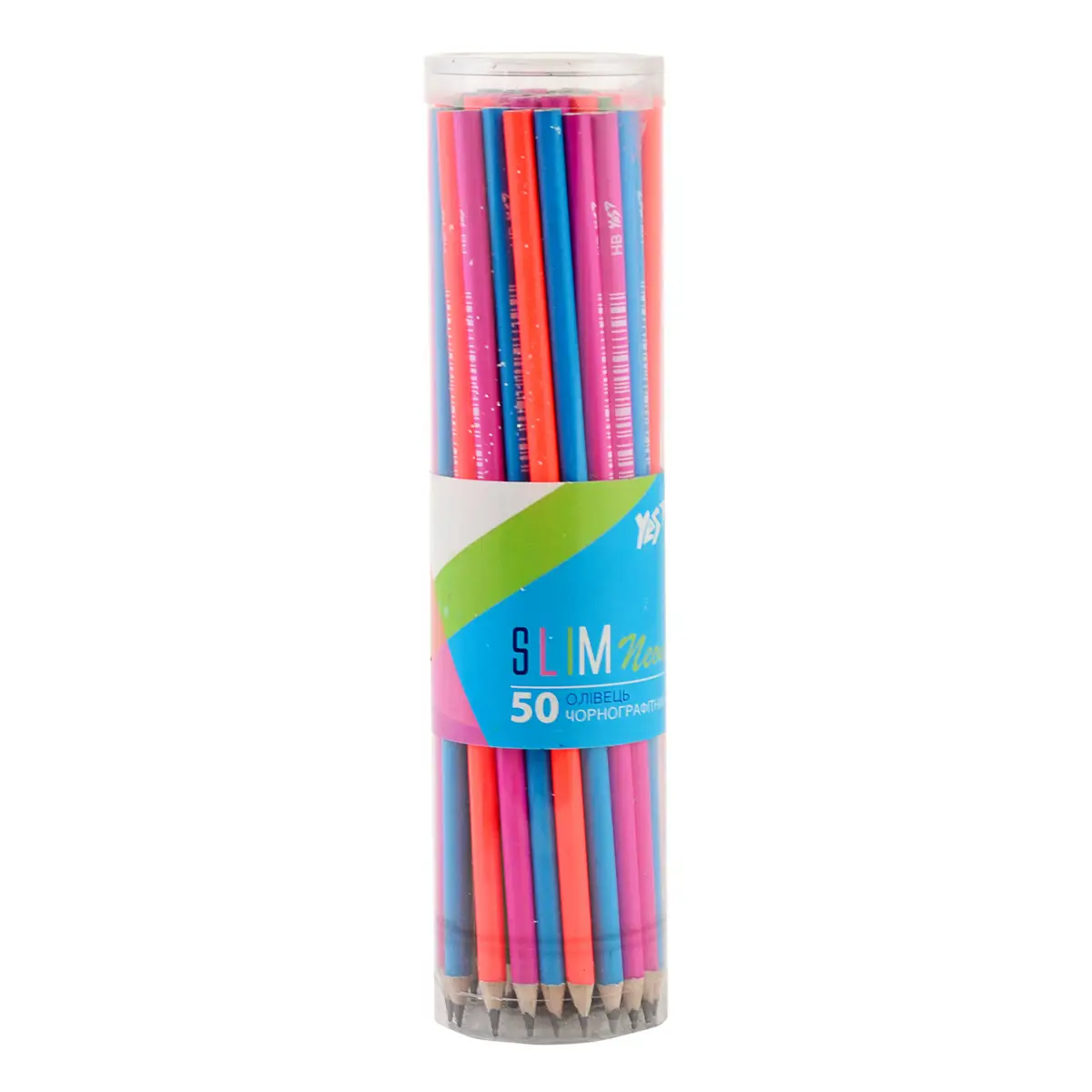 Олівець ч/гр круглий в пл. тубі "Slim neon", 50 шт, 280540 Yes 1