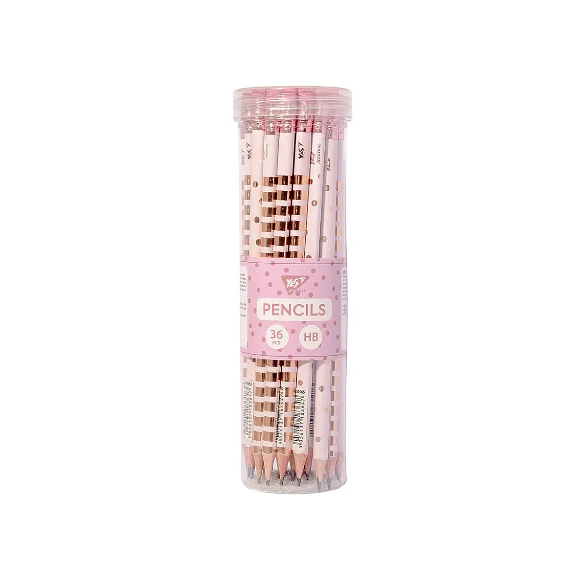 Олівець ч/гр трикут. з гумк. у пл. тубі "Rose Gold", 280565 Yes 1
