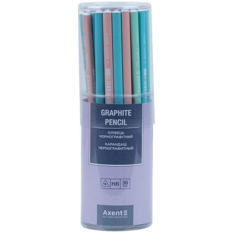 Карандаш графитный HB ТМ "Axent" Pastelini HB, 9010/36-A 1