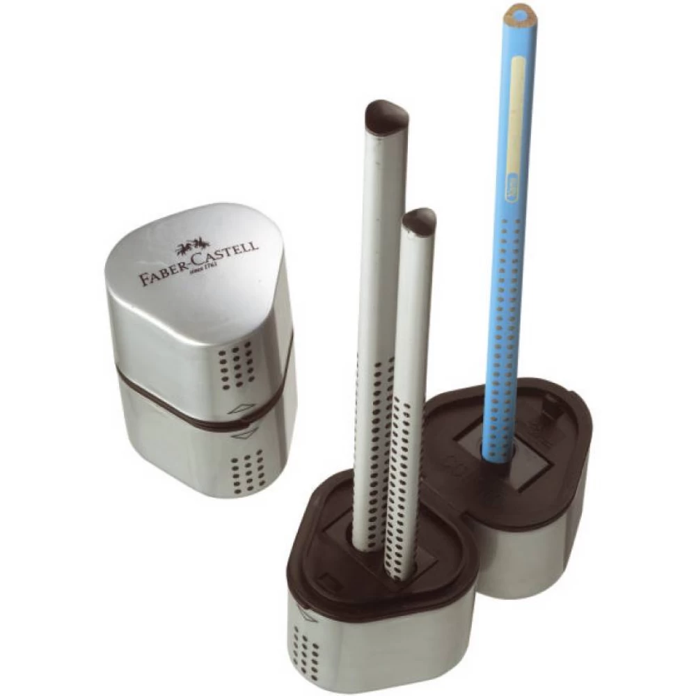 Точилка GRIP2001 серебро, 3 отверстия, 183800 Faber-Castell 2