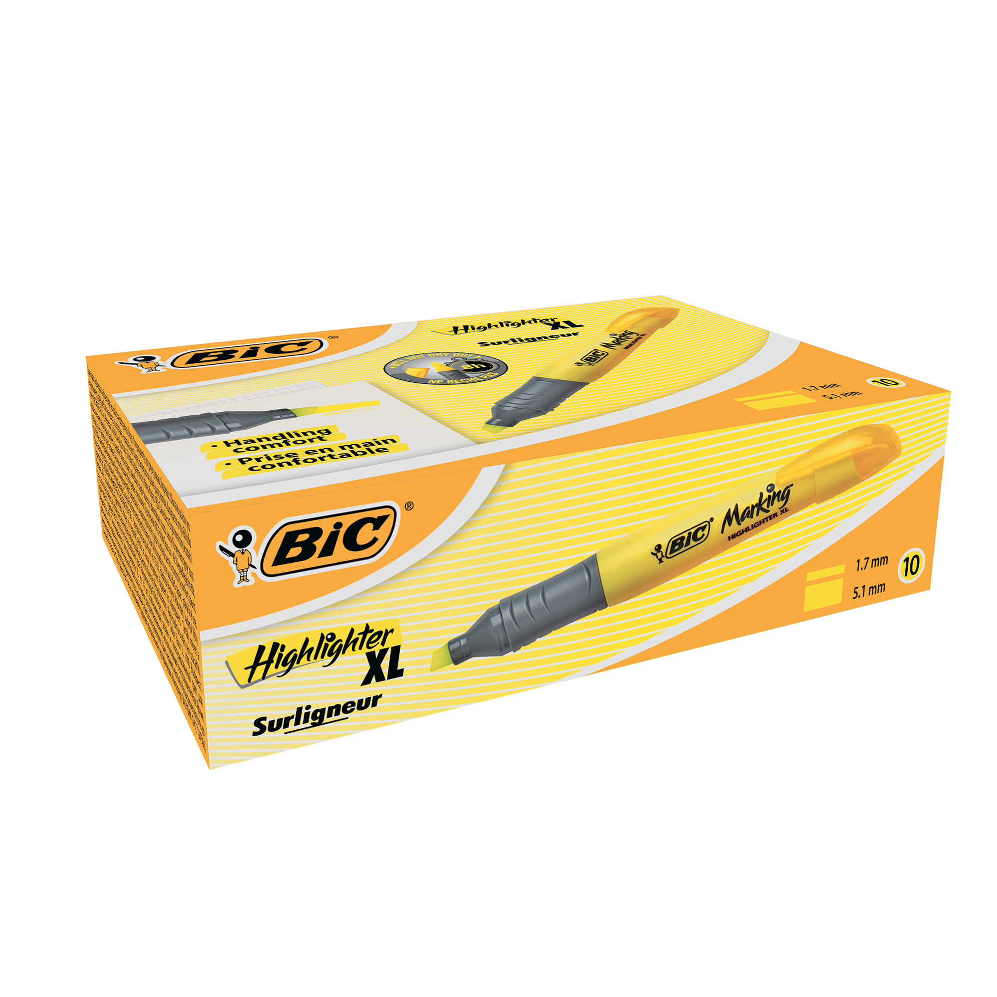 Маркер текстовий жовтий Брайт Лайнер BIC, 891396 1