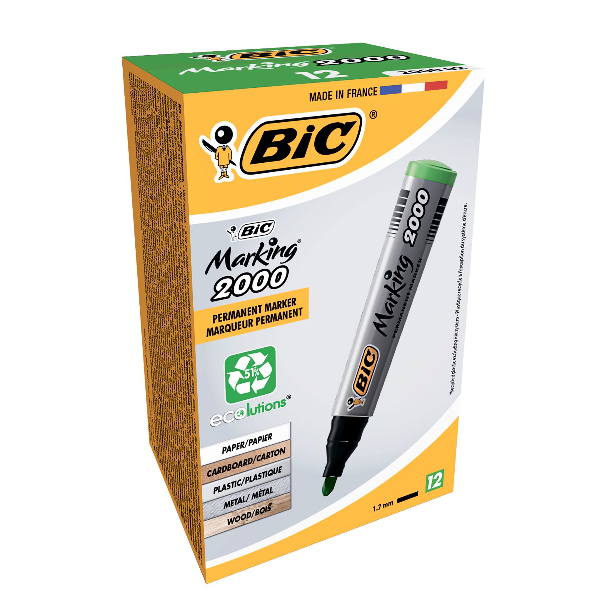 Маркер перманентный 2000, зеленый BIC, bc8209123 3
