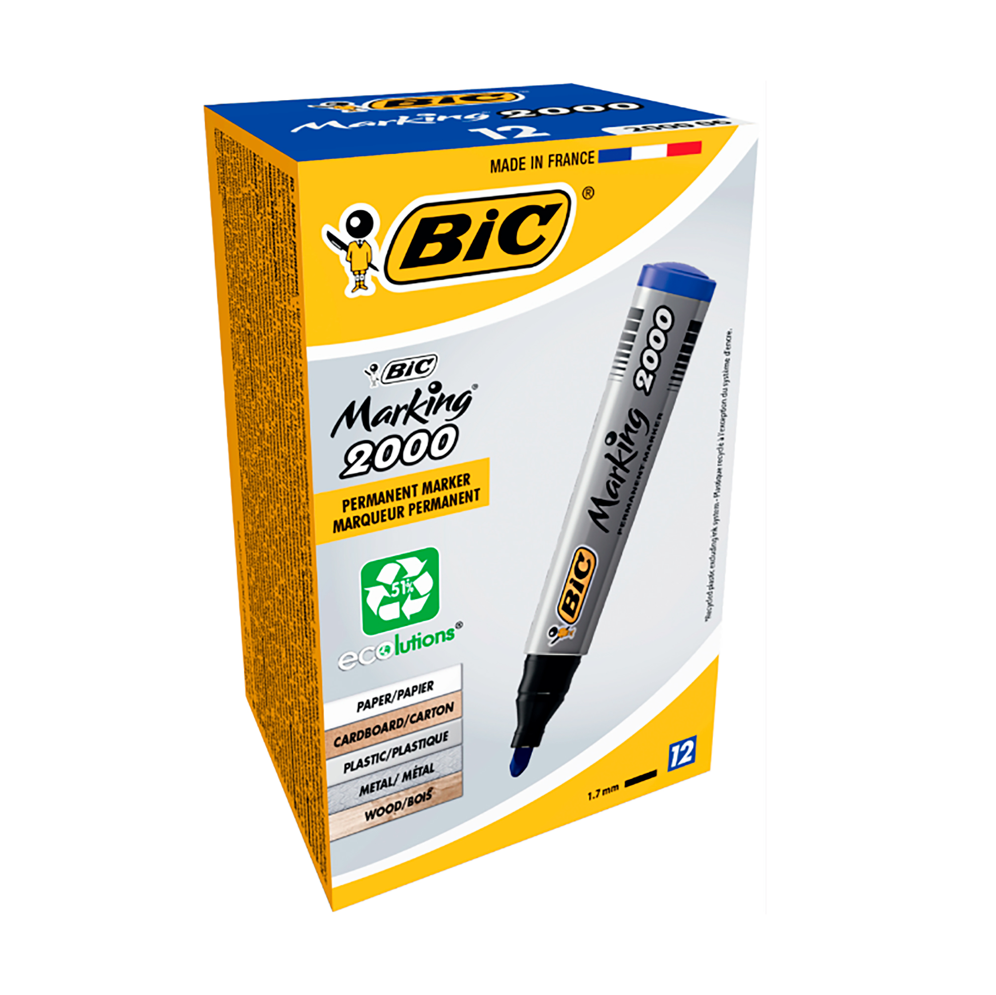 Маркер перманентний 2000, синій BIC, bc8209143 4
