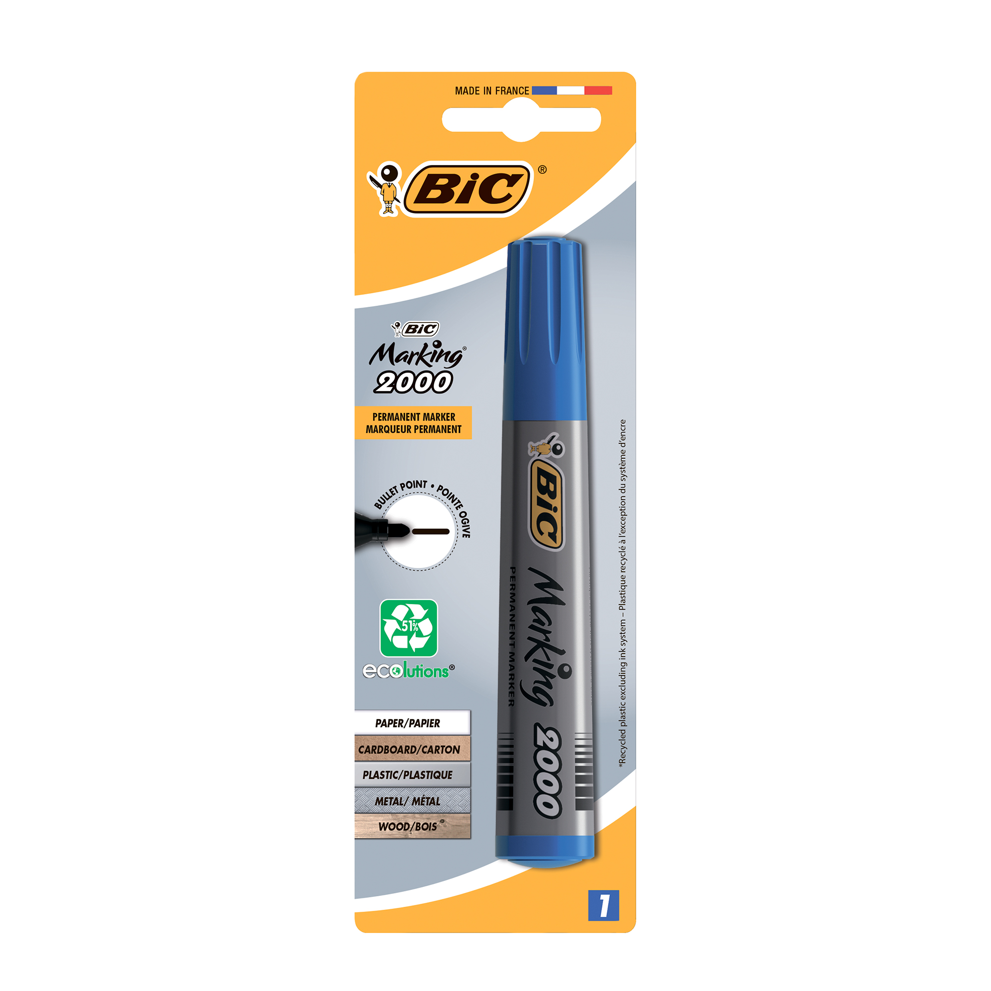 Маркер перманентний 2000, синій BIC, bc8209143 3