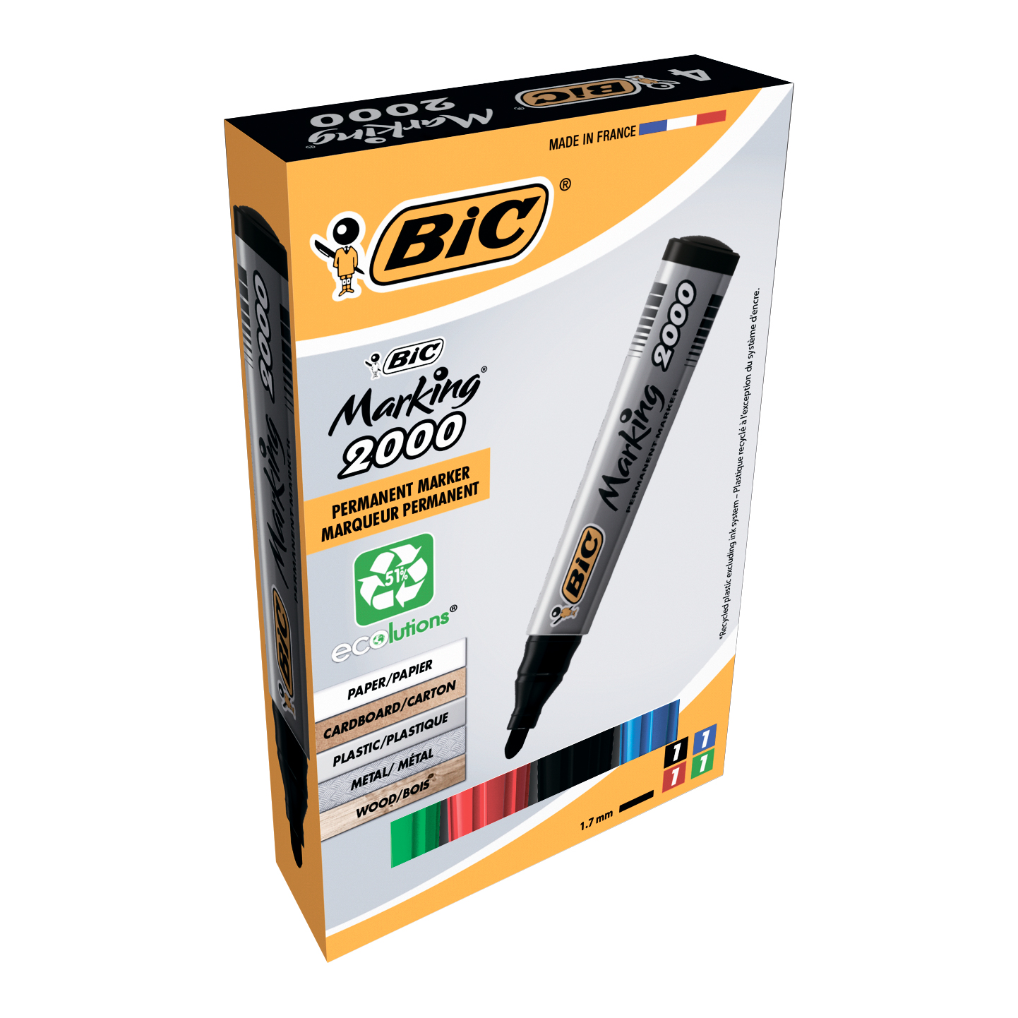 Набір маркерів перманентних 2000 4 кол. BIC, bc8209112 1