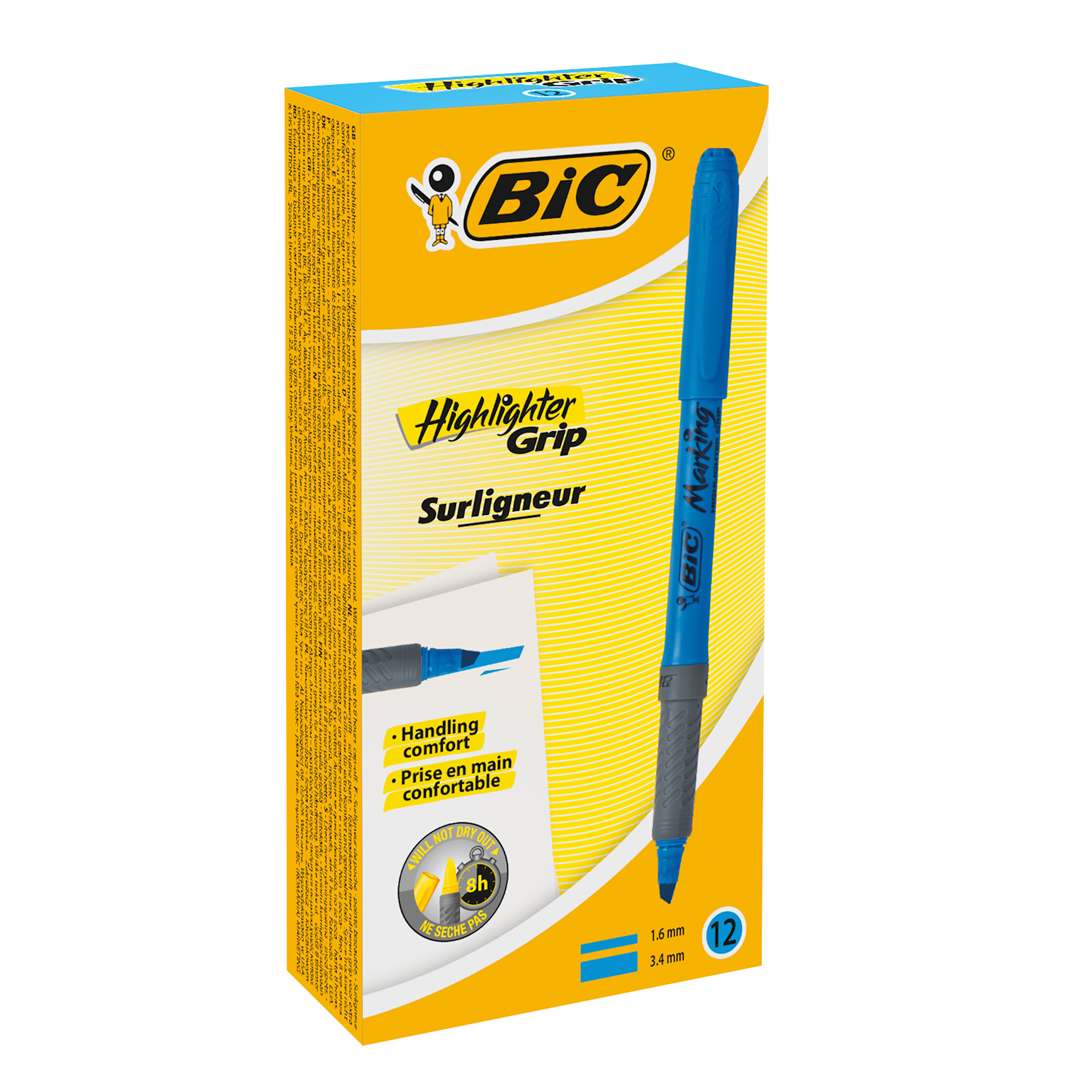 Текстовиділювач "Grip", синий, bc811931, BIC 3