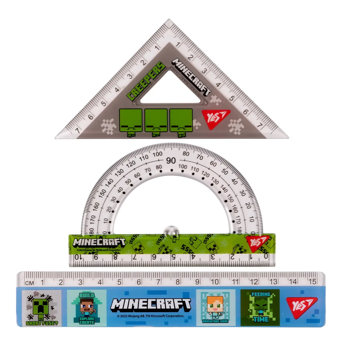 Набір лінійок "Minecraft" (3 предм.), лінійка 15 см, YES, 370674 1