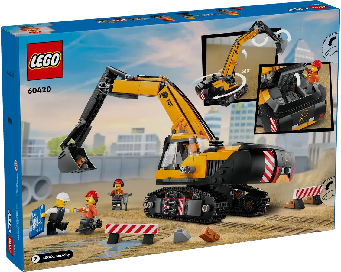 Конструктор Lego City "Желтый строительный экскаватор", 60420 2