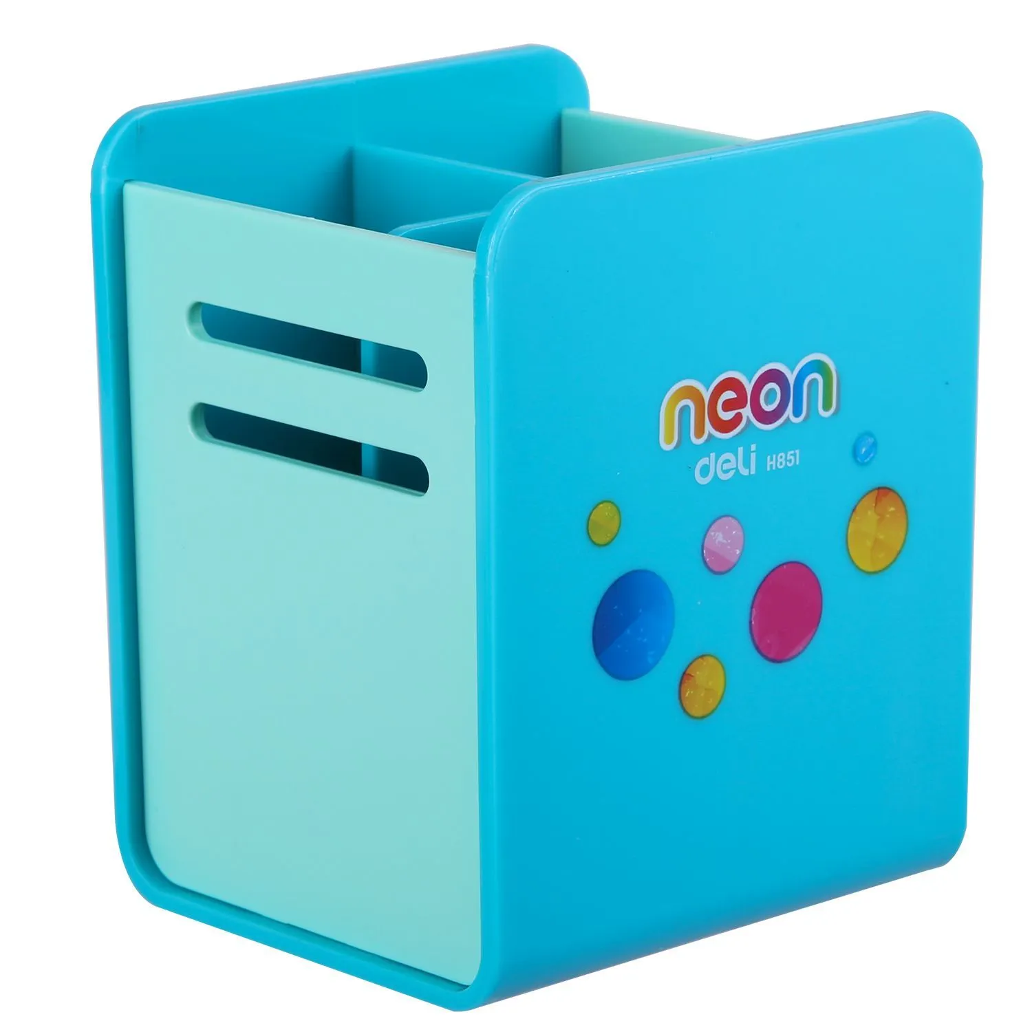 Подставка для ручек, 4 от, пластик, "Кубик Neon" Deli EH85104, 75917 1