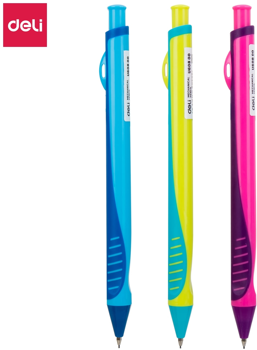 Карандаш механический 0,5 мм, Neon треугольный грип. Deli EU60800 (70634) 1