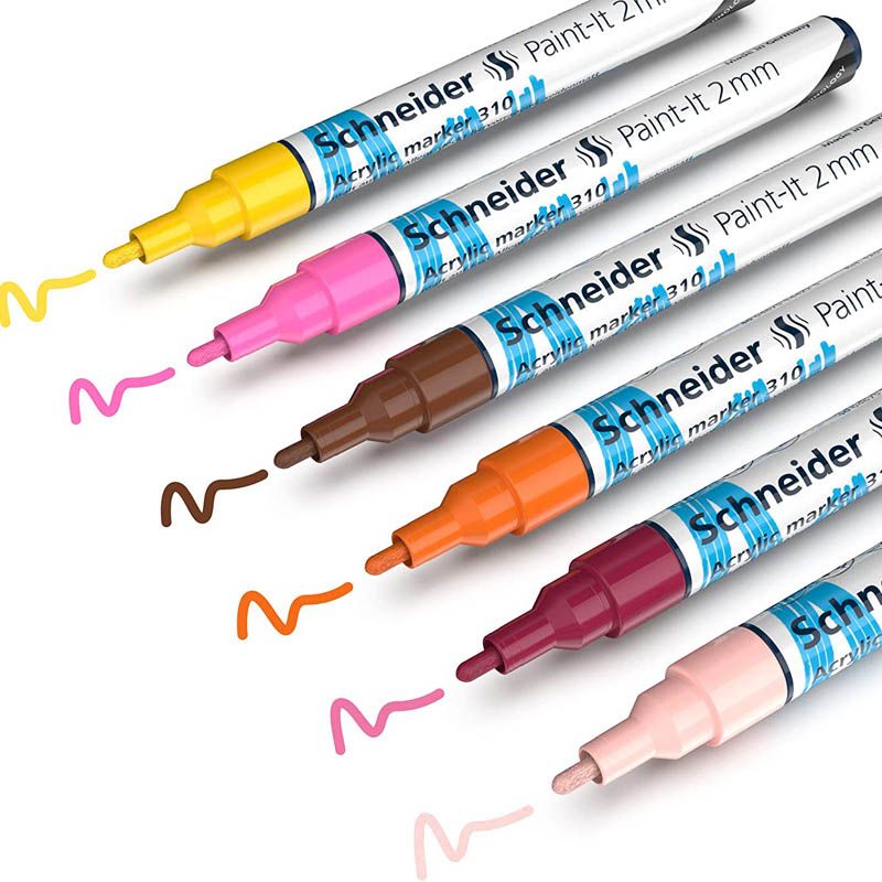 Маркер акриловый Schneider Paint-it 310, 2 мм, коричневый, S120107 2