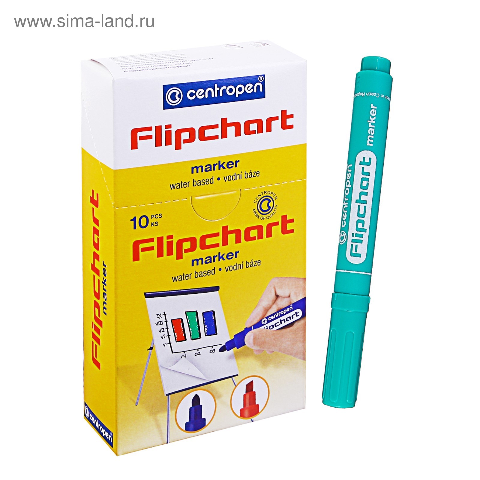 Маркер 8550 Flipchart зеленый, CentroPen 2