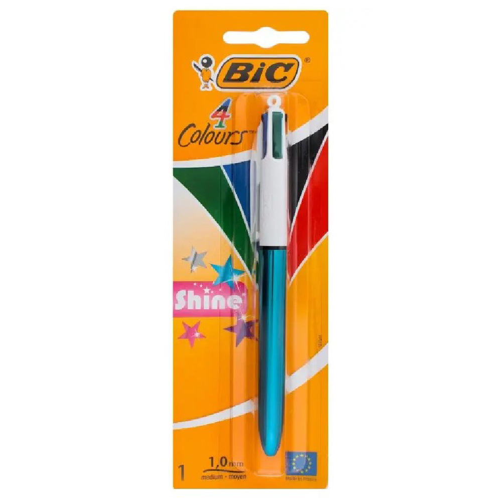 Ручка кулькова 4 Colours Shine, блакитний, bc982874 BIC 4