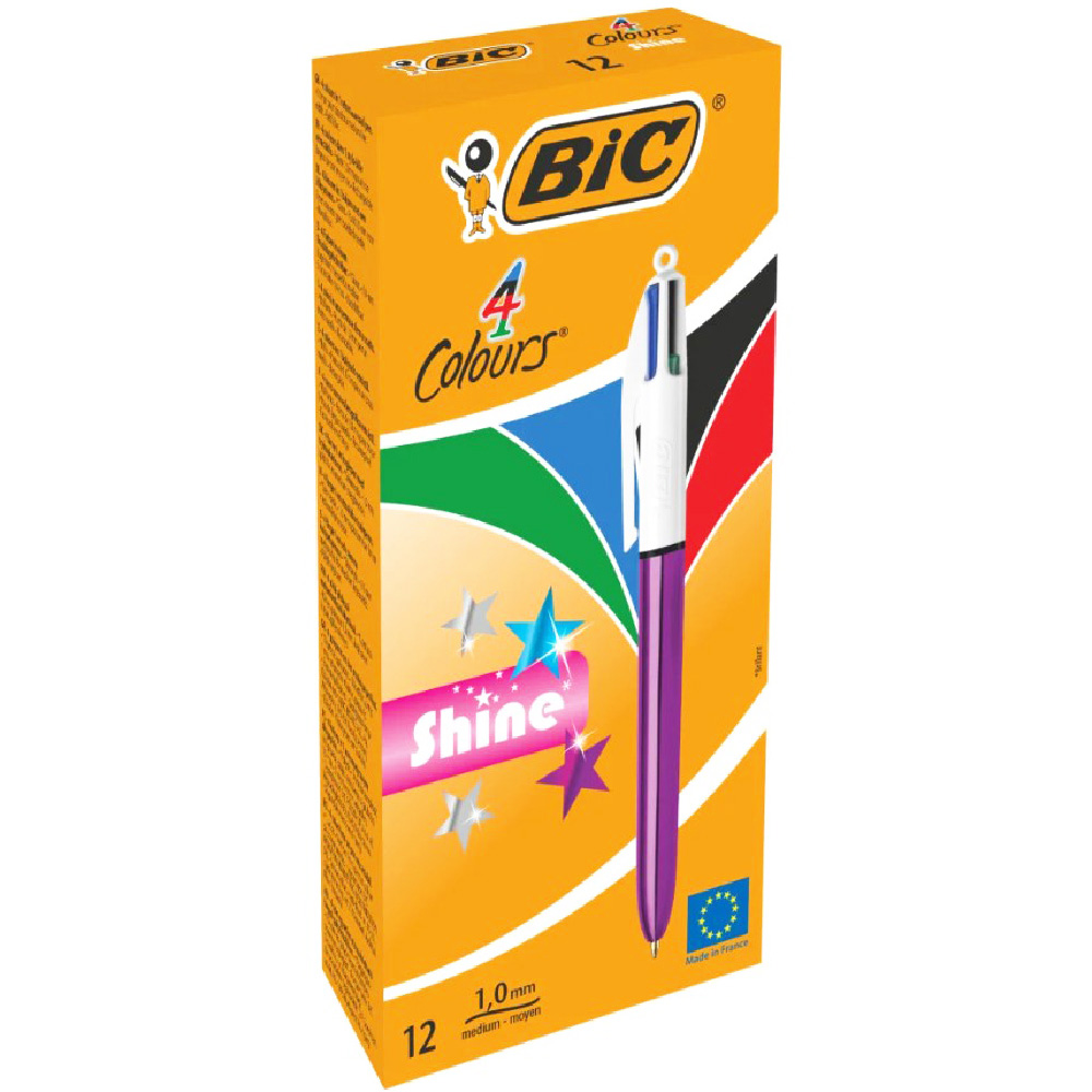 Ручка кулькова 4 Colours Shine, пурпурний, bc951351 BIC 4
