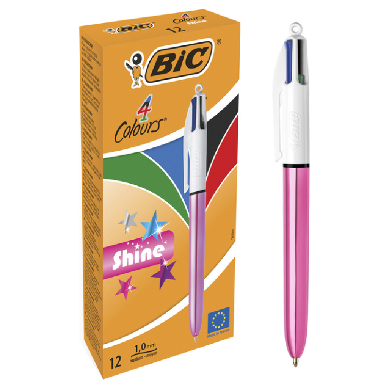 Ручка кулькова 4 Colours Shine, рожевий, bc982875 BIC 4