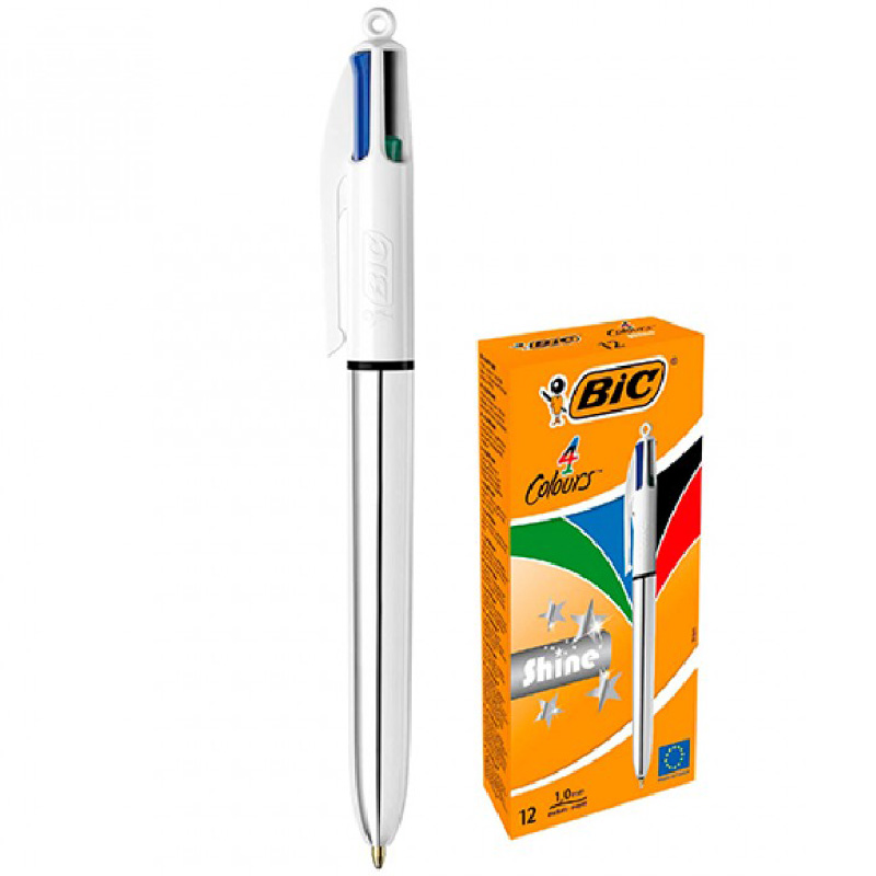 Ручка кулькова 4 Colours Shine, срібний, bc982873 BIC 4