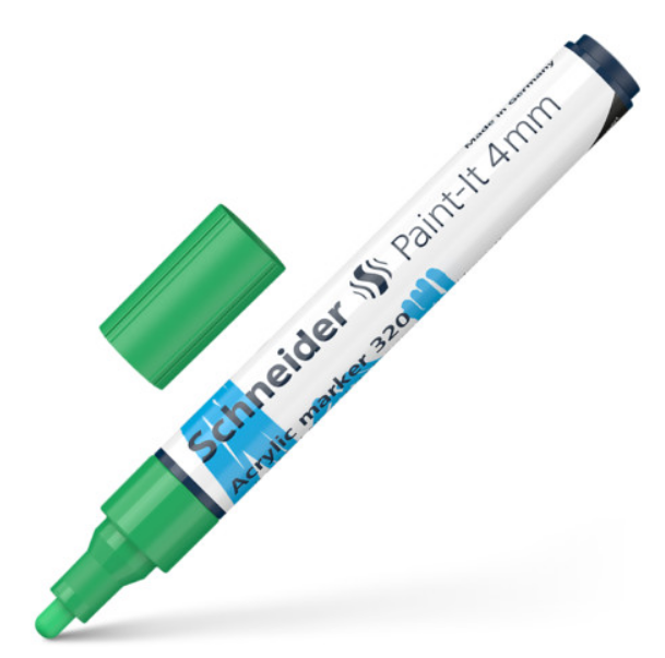 Маркер акриловий Schneider Paint-it 320, 4 мм, зелений, S120204