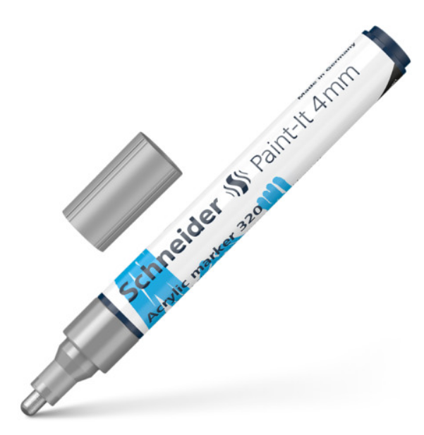Маркер акриловий Schneider Paint-it 320, 4 мм, срібний, S120254
