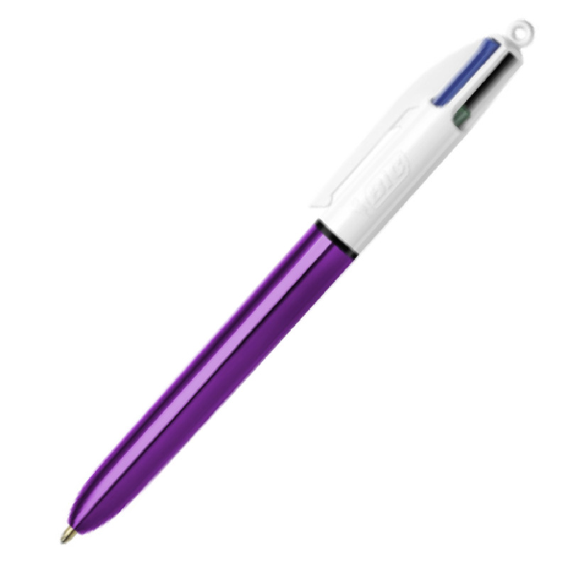 Ручка кулькова 4  в 1 кольори Шайн Фіолетова, bc982876 BIC