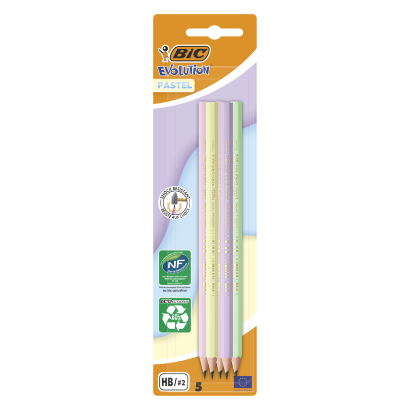 Олівець НВ, з гумкою Ecolution Pastel, bc518306 BIC 1