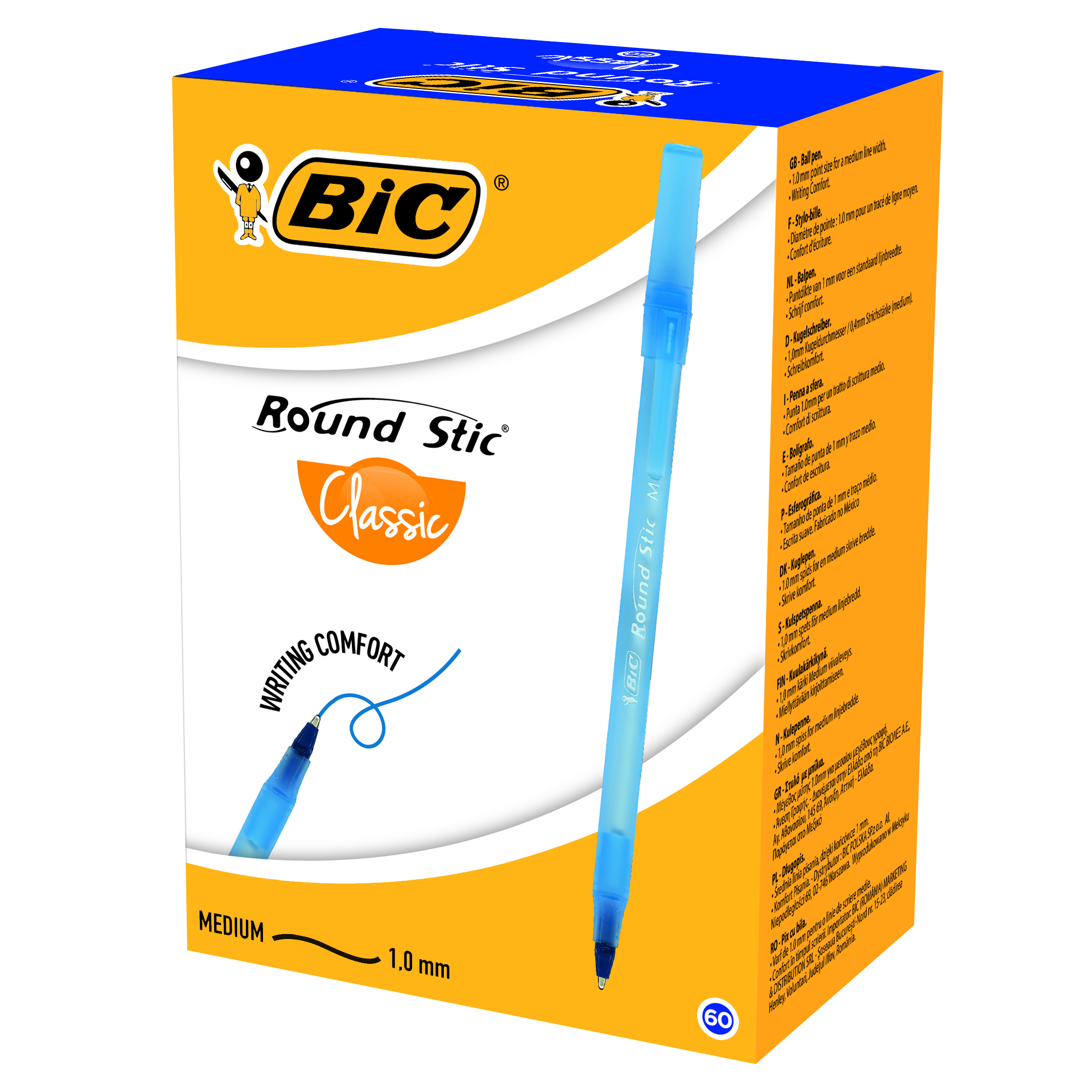 Ручка шариковая синяя Round stic, bc934598 BIC 6