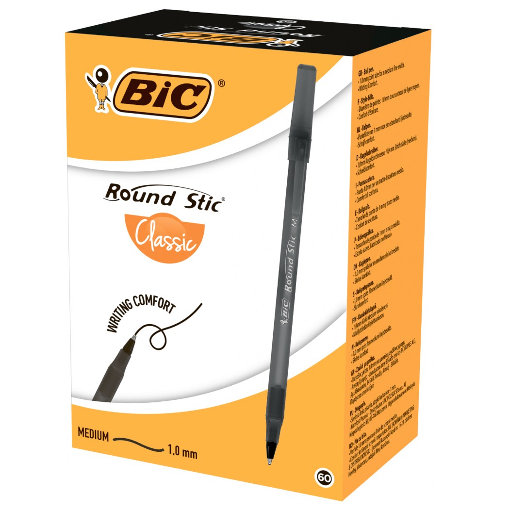 Ручка кулькова чорна, Round stic, bc9205681 BIC 3