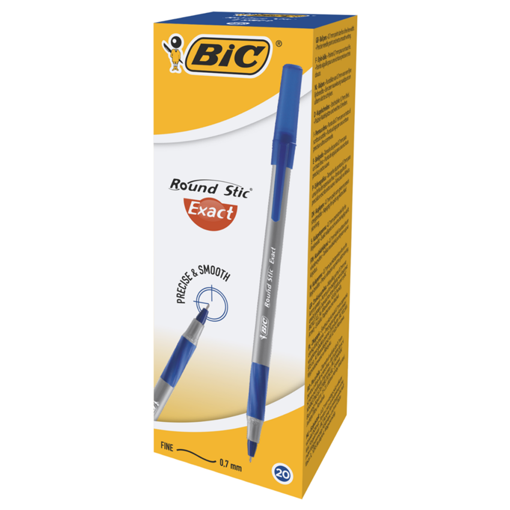 Ручка шариковая синяя Round stic Экзакт, bc918543 BIC 4