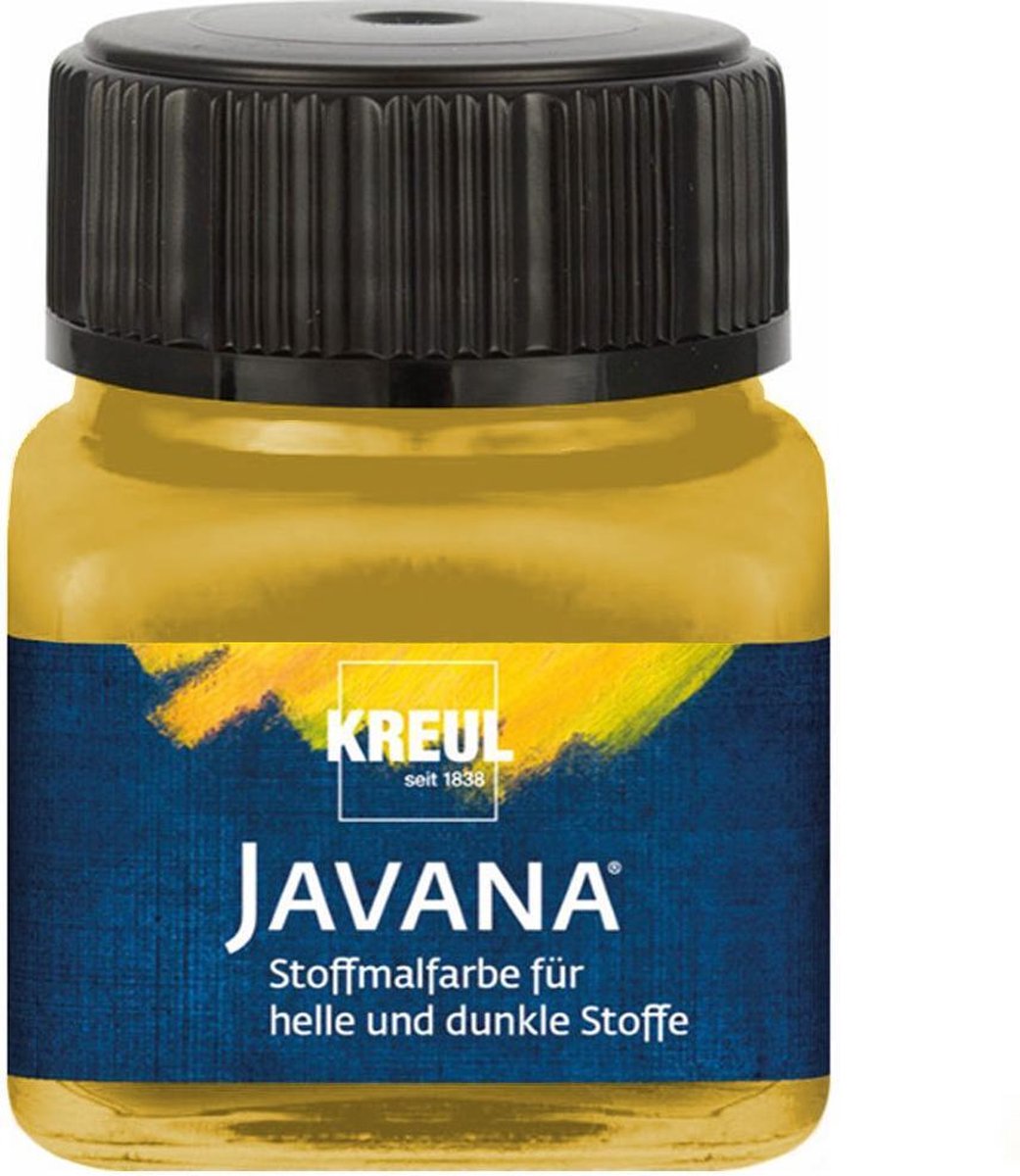Краска по тёмным тканям и коже прочная EF Color Metallic Javana 20 мл, жёлтый, KR-92402 1