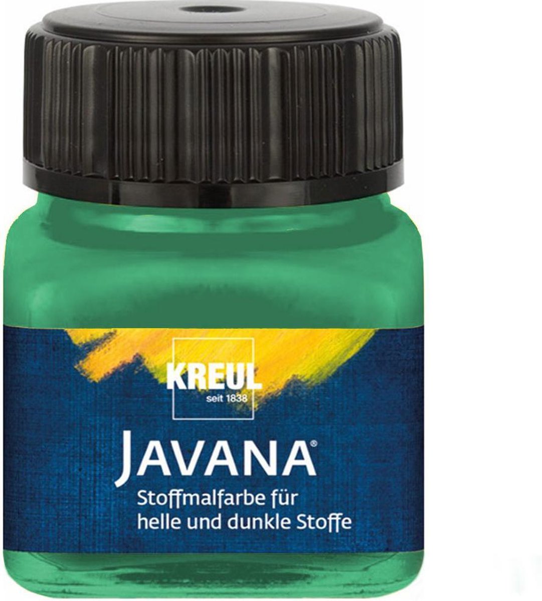 Краска по тёмным тканям и коже прочная EF Color Metallic Javana 20 мл, изумрудный зелёный, KR-92412 1