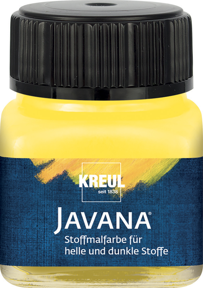 Краска по ткани и коже прочная Opak JAVANA 20 мл, жёлтый, KR-90962