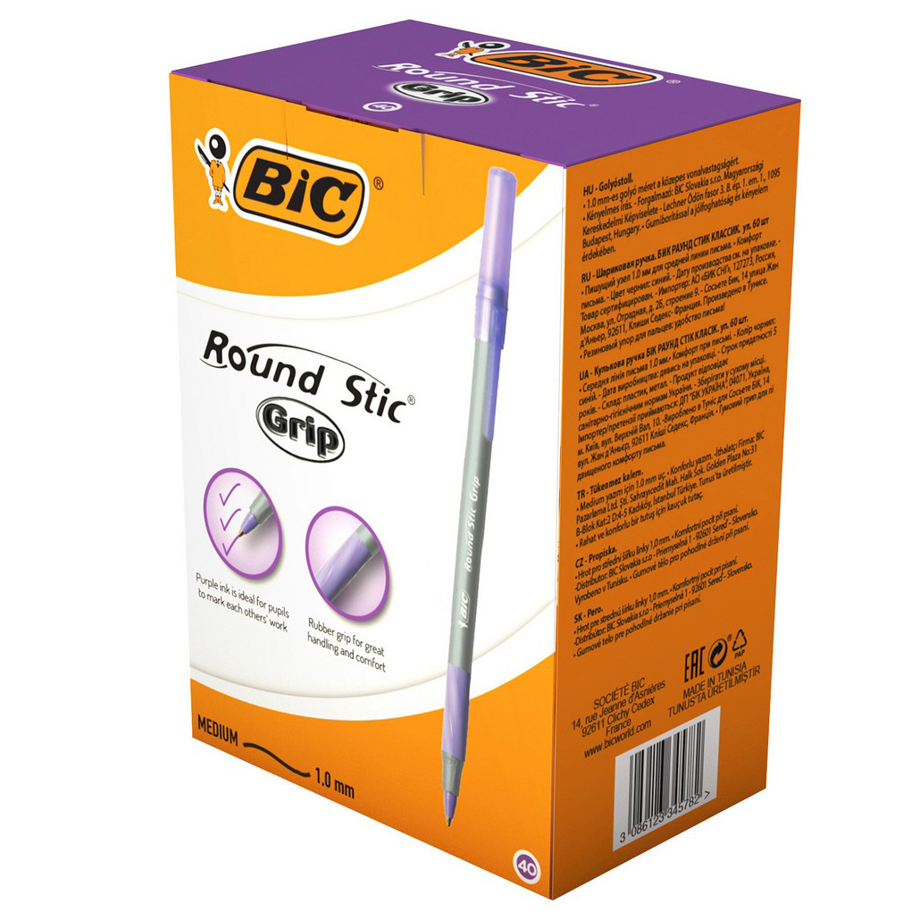 Ручка кулькова фиолетова Round Stic 0,32 мм, bc920412 BIC 2
