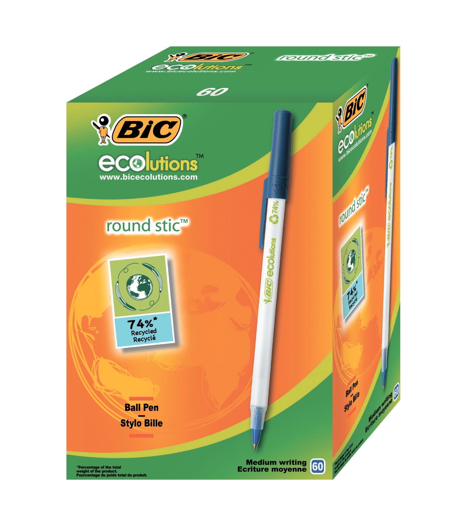 Ручка шариковая синяя Round stic Еко, bc8932402 BIC 2