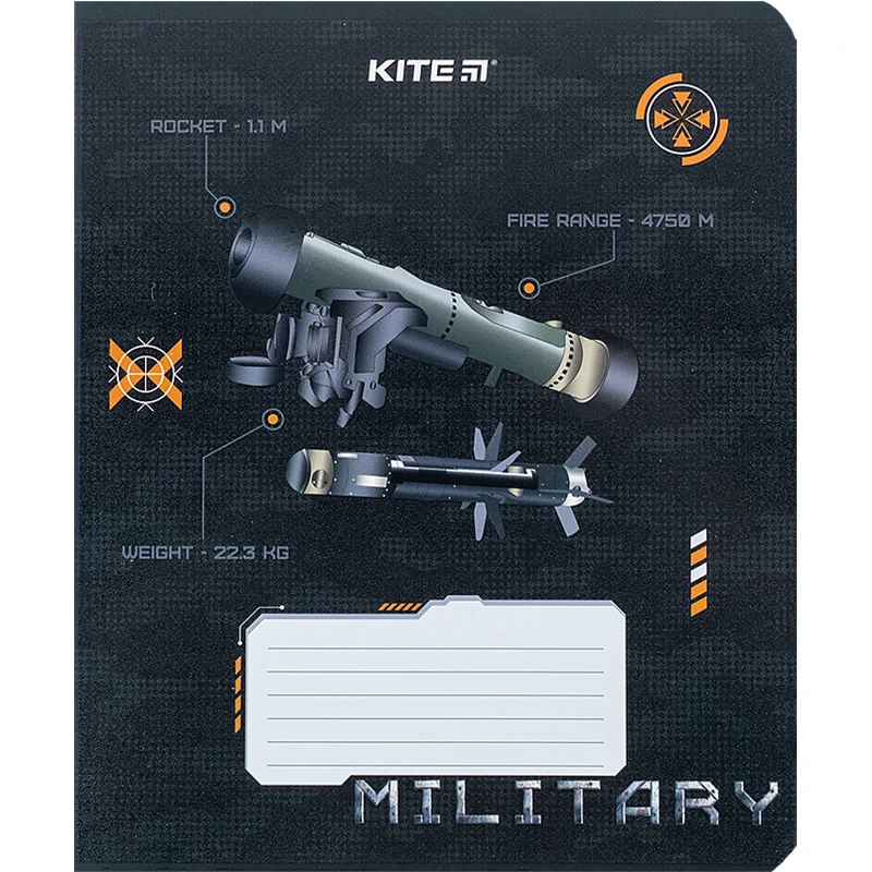 Зошит 12 арк., кл., гібр. лак + УФ лак, Мілітарі, K24-232-3 3