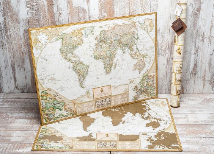 Скретч карта My Map Antique edition, 88*63 см (англ.+укр. яз.) ТМ "My Gift" 1