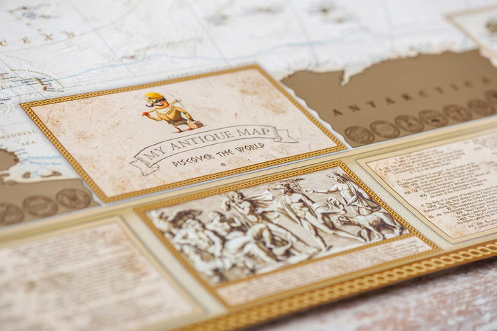Скретч карта My Map Antique edition, 88*63 см (англ.+укр. яз.) ТМ "My Gift" 3