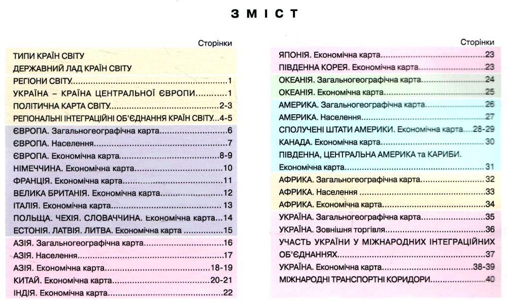 Атлас Географічний. Регіони та країни 10 кл, 7127 4