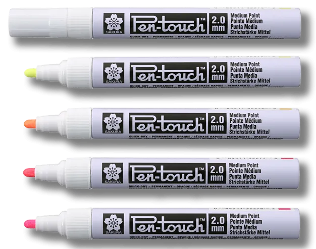 Маркер Pen-Touch Жовтий, флуоресцентний, середній 2 мм, Sakura 1