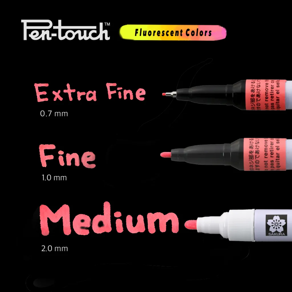 Маркер Pen-Touch Жовтий, флуоресцентний, тонкий 1 мм, Sakura 3