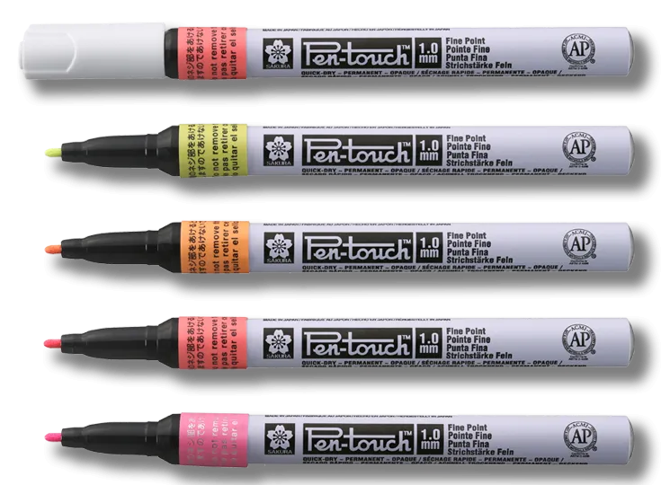 Маркер Pen-Touch Жовтий, флуоресцентний, тонкий 1 мм, Sakura 1