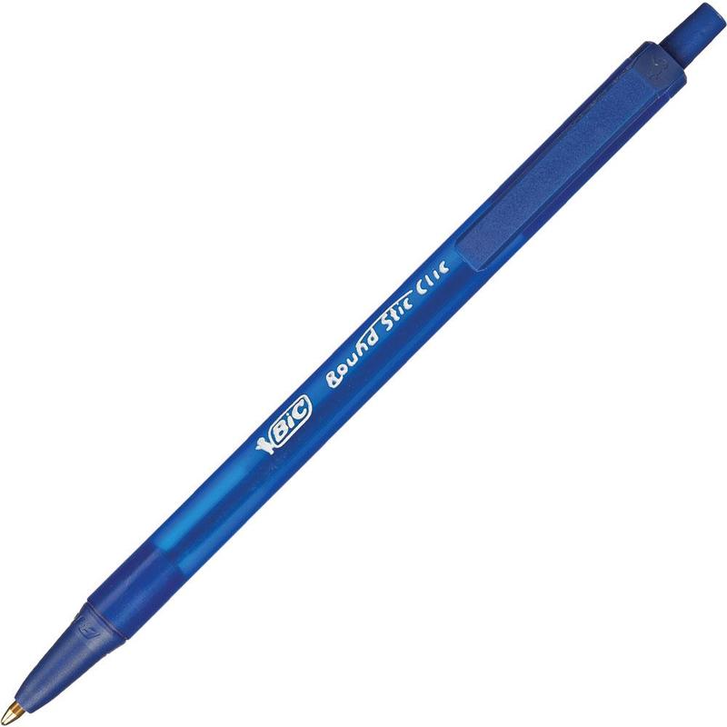 Ручка шариковая синяя Round stic Клик, bc926376 BIC