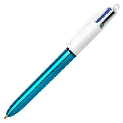 Ручка кулькова 4 Colours Shine, блакитний, bc982874 BIC